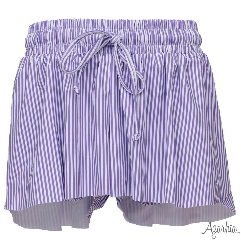 Azarhia Purple Stripes Butterfly Shorts