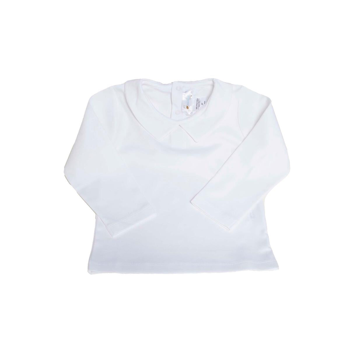Cuclie Pointed Collar Long Sleeve T-Shirt - White