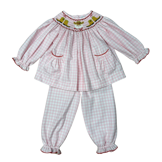 Delaney Pink Gingham LS Smoked Cowboy Set