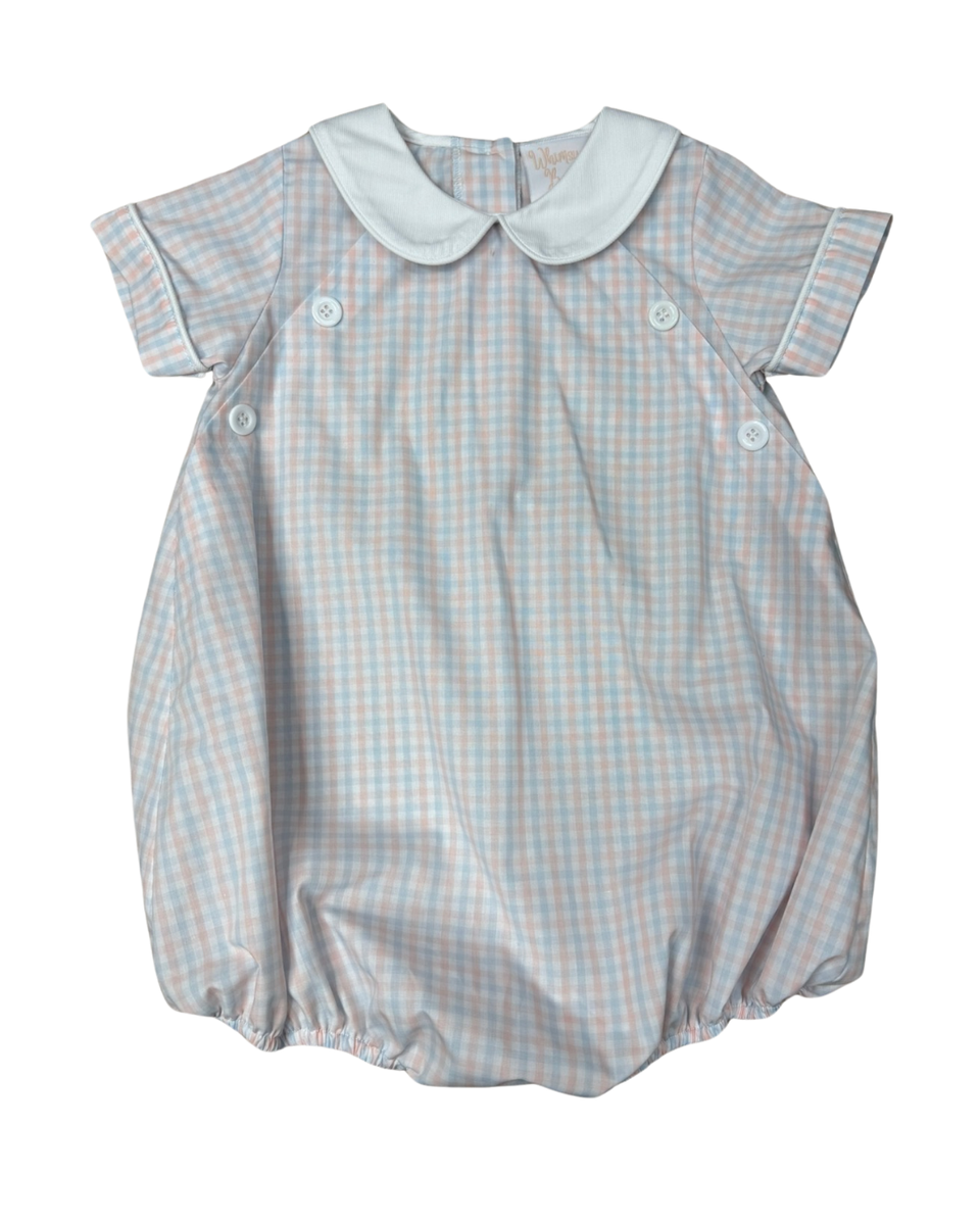 Whimsy Bay Classic Spring Plaid Collared Bubble