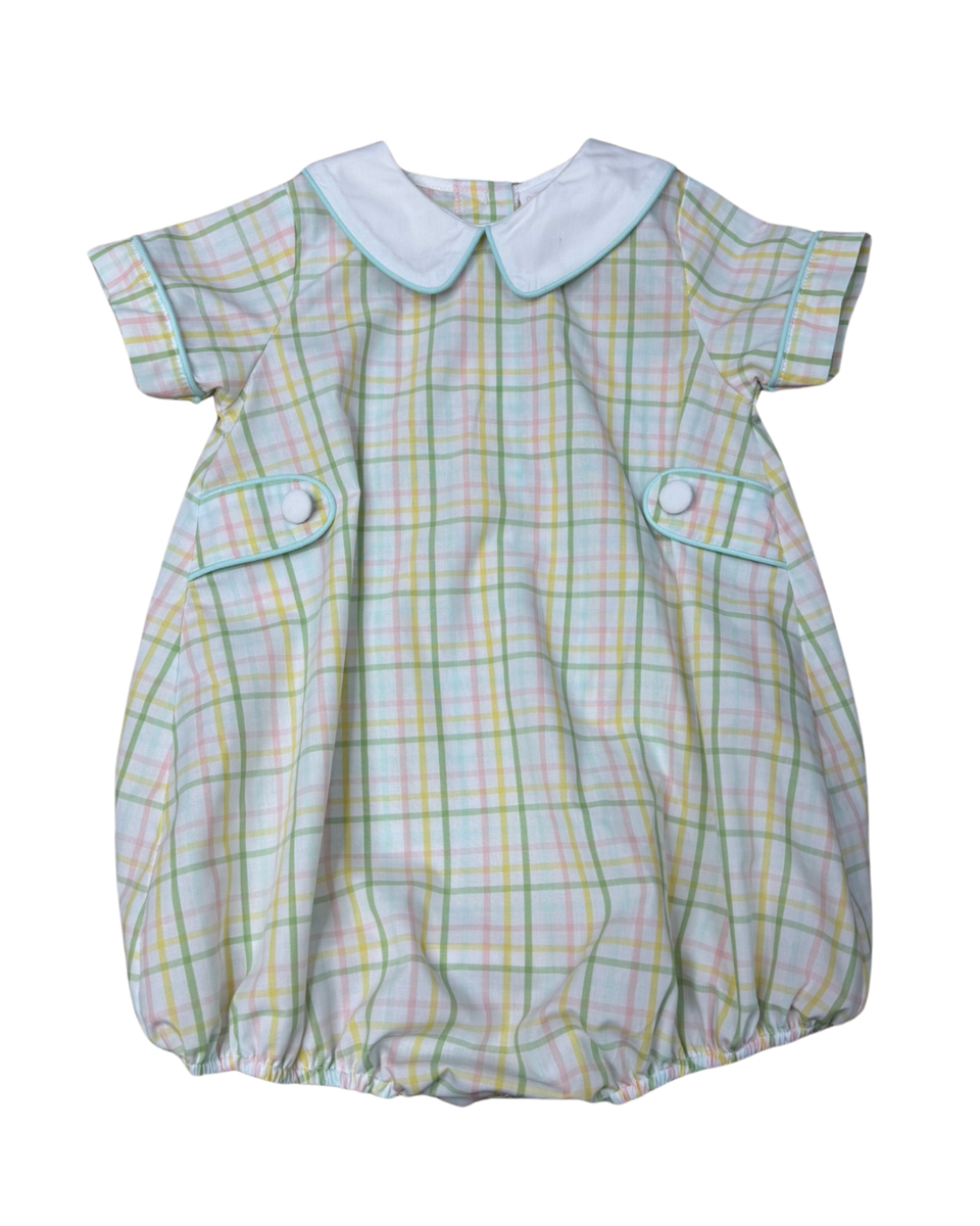Whimsy Bay Pastel Prep Plaid Collared Bubble - Boy