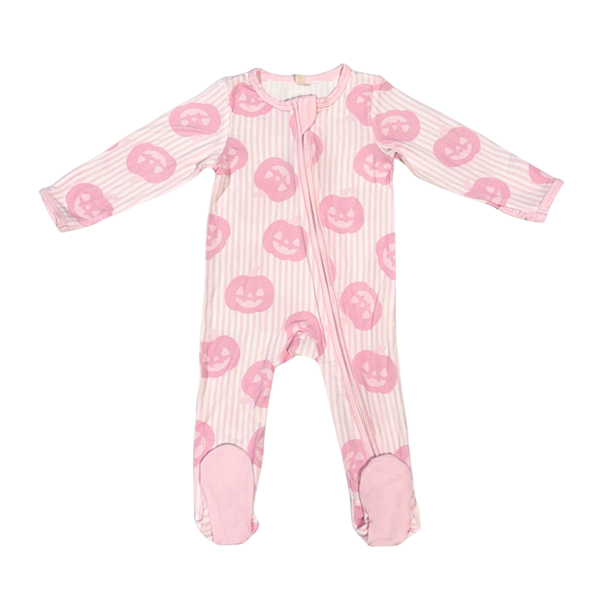 Belle Cher Pink Pumpkins Romper/Sleeper