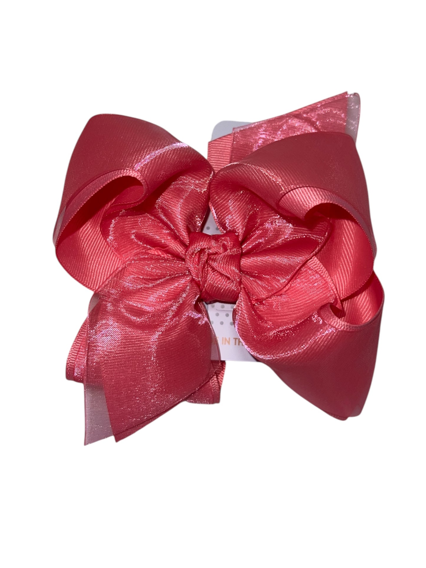 Hot Pink Layered Organza Bow On Clip