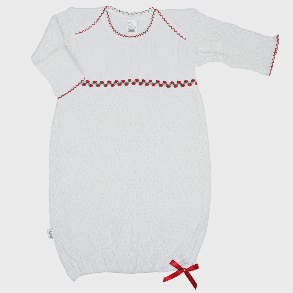 Paty Knit Overlap Shoulder Ruth Gown - Red