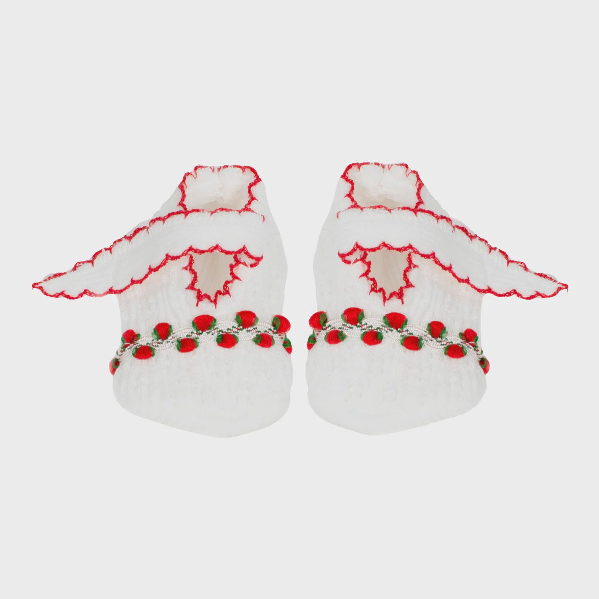 Paty Ruth Knit Crib Shoes - Red