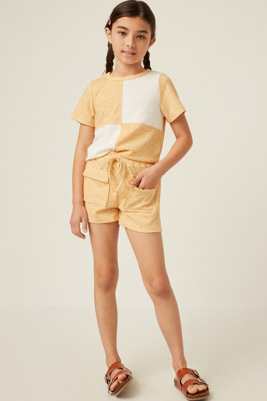 Hayden Girl Colorblock Set Mustard