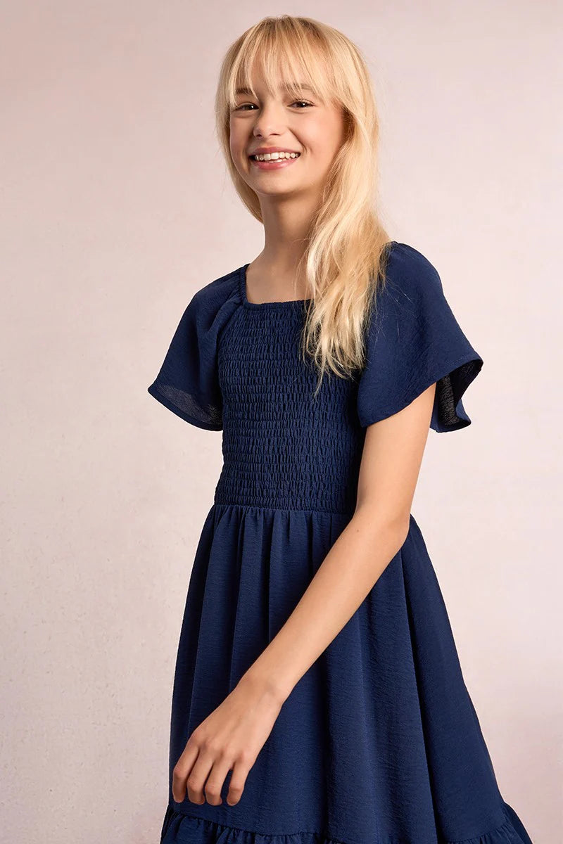Molly Bracken Flare Sleeve Dress - Navy