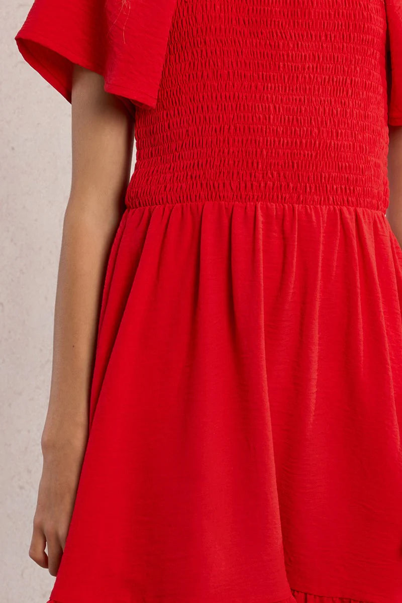 Molly Bracken Flare Sleeve Dress - Red