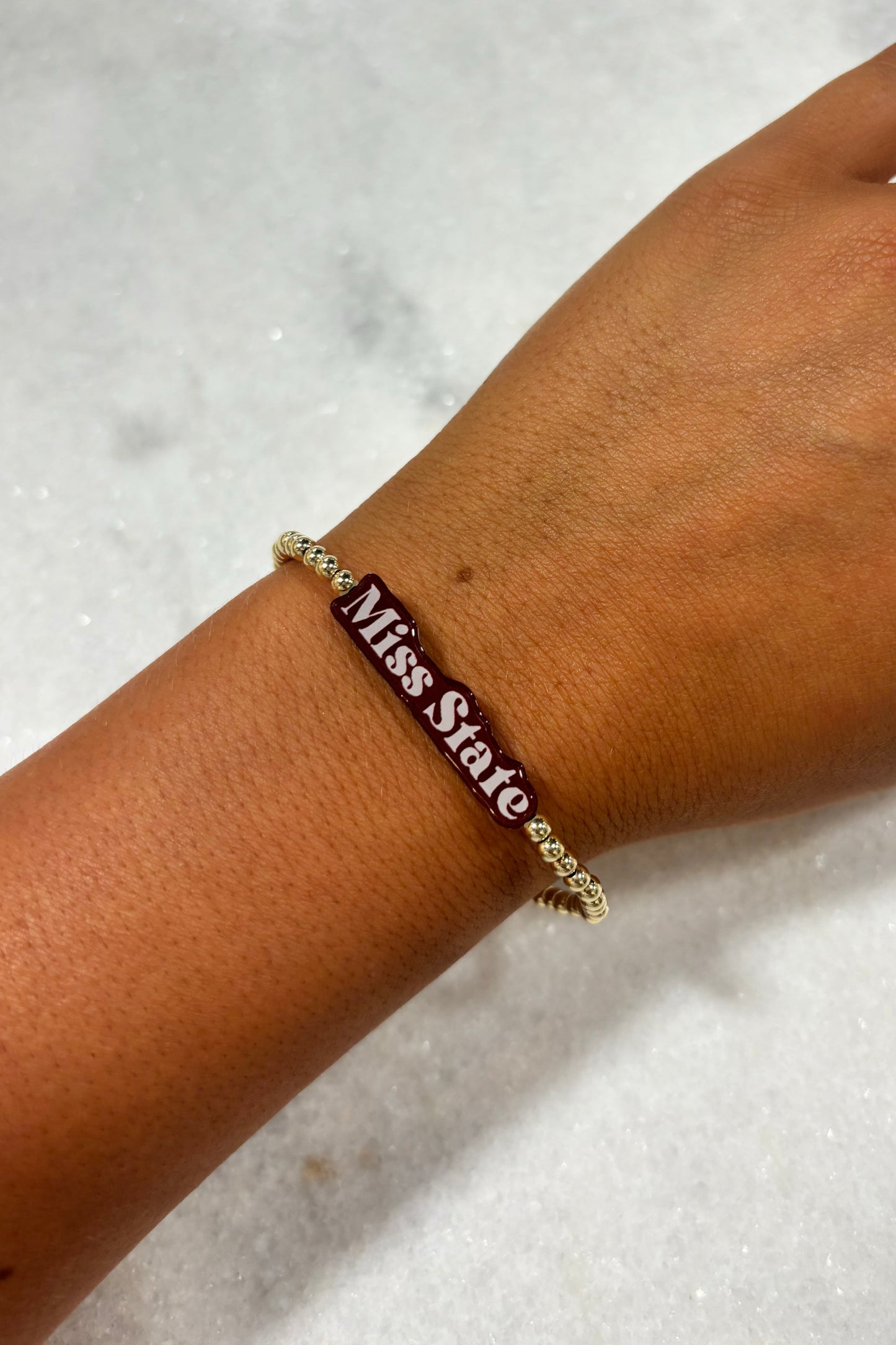 Miss State 14K Gold Beaded Bracelet
