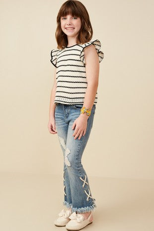 Hayden Girl Ruffled Sleeve Knit Tank