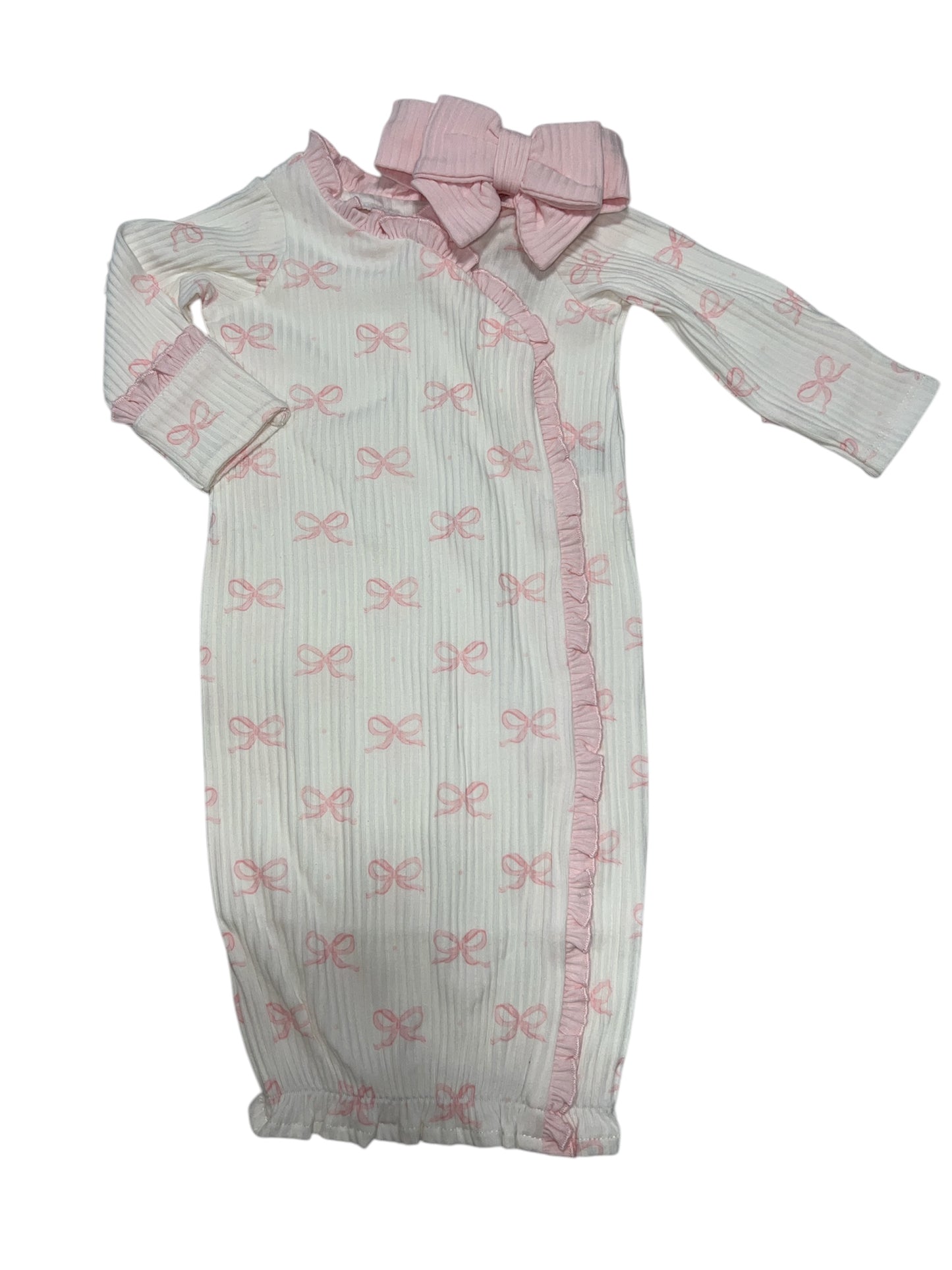 Bow Print Gown w/ Headband