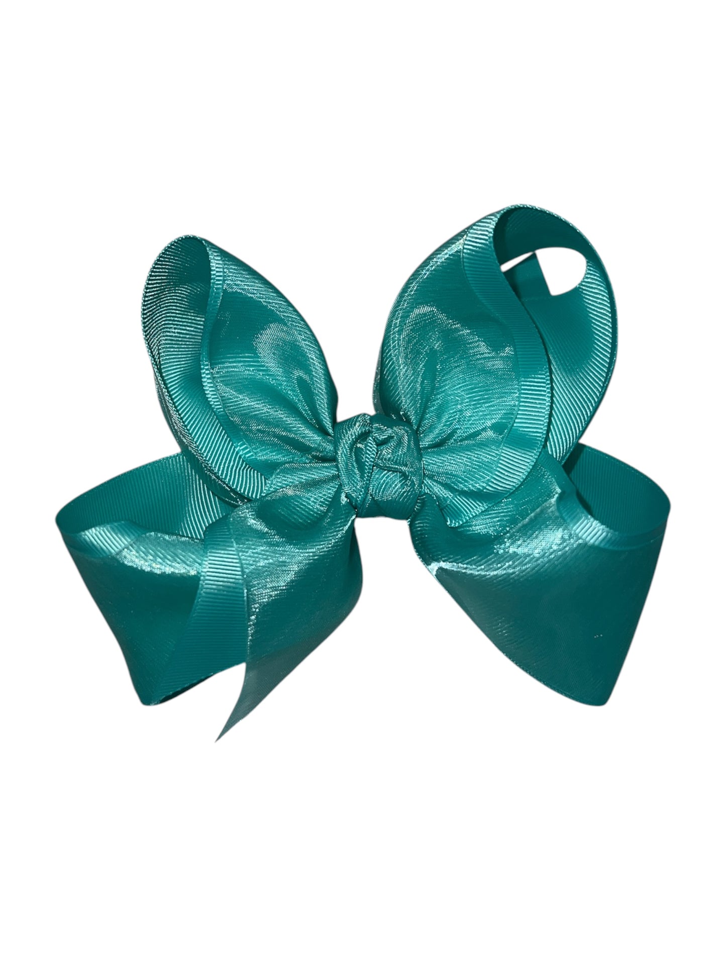Aquamarine Layered Organza Bow On Clip