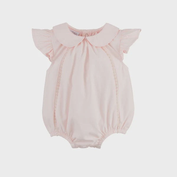 Mud Pie Pink Collared Poplin Bubble - 0/3 M