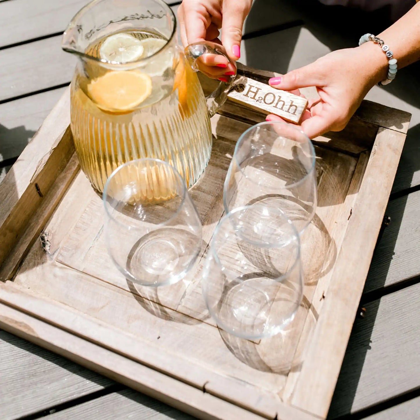 H20 Glass Pitcher