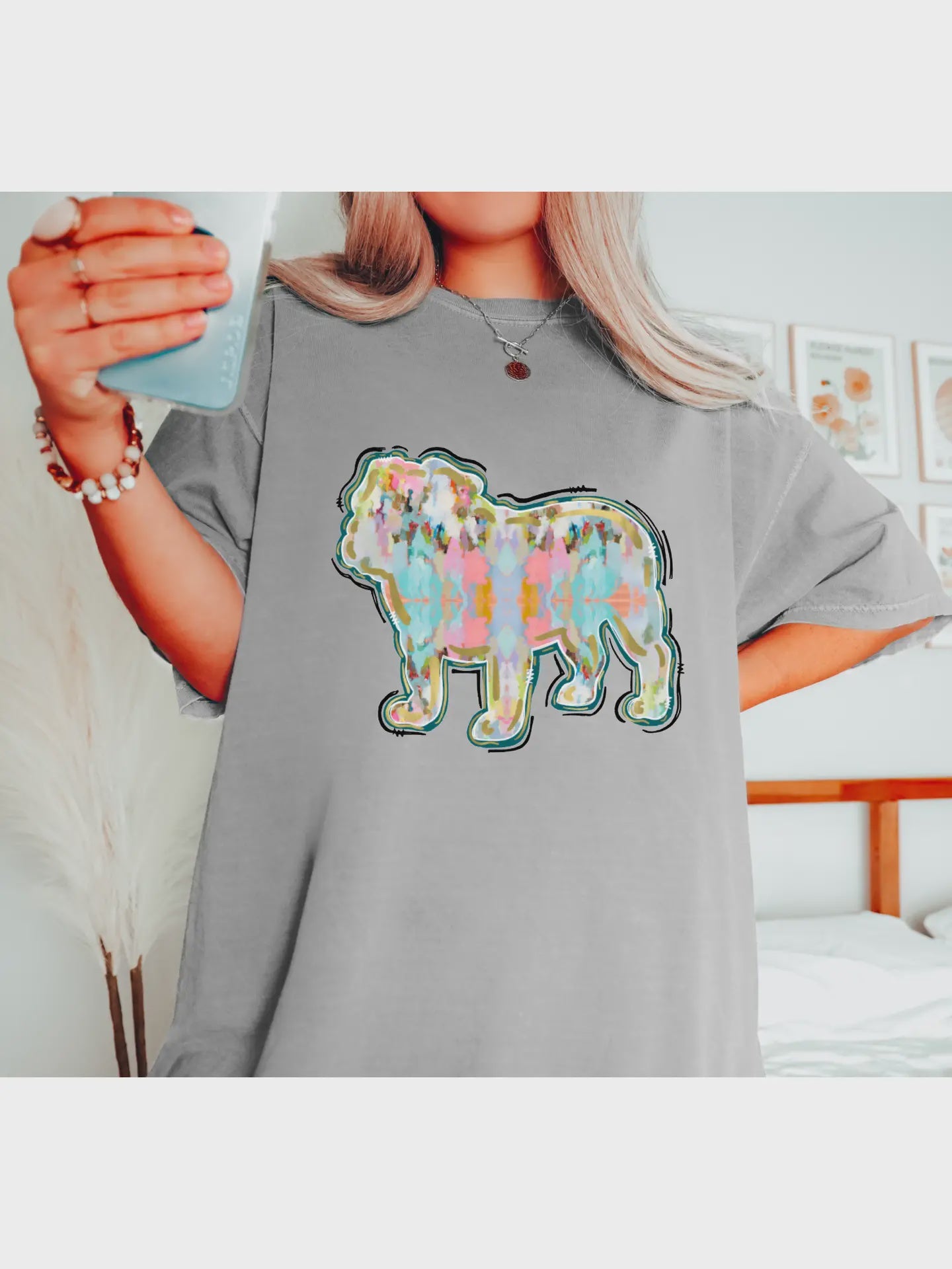 Watercolor Bulldog Kids T-shirt