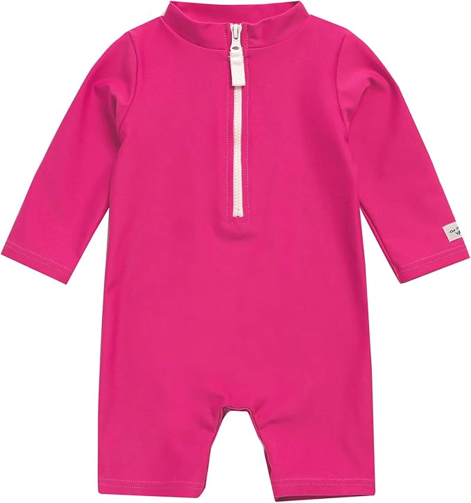 Vaenait Baby Solid Pink Rashguard One-Piece