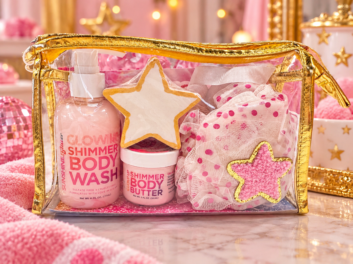 Star Glow Holiday Polkadot Bath Set
