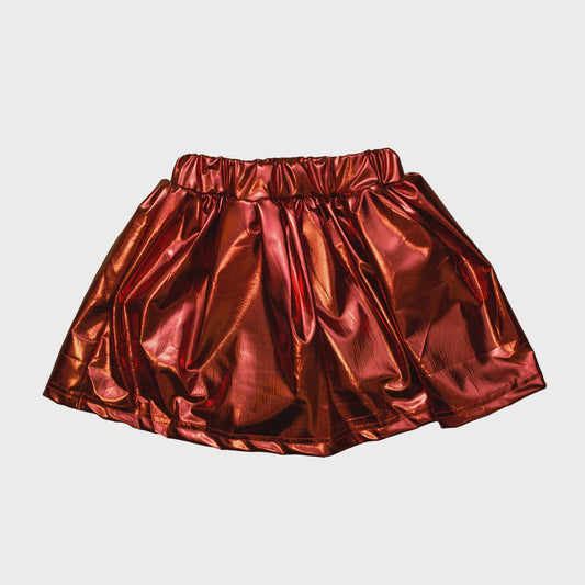 Belle Cher Maroon Metallic Skort
