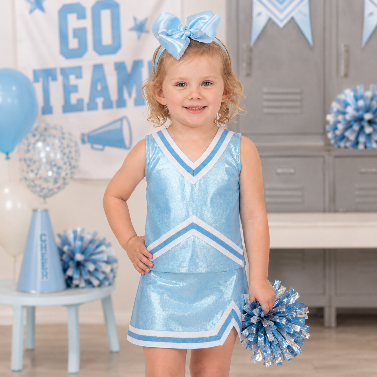 Azarhia Shimmer Cheer Suit - Lt Blue