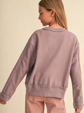 Heart & Arrow Crew Neck Sweatshirt - Purple