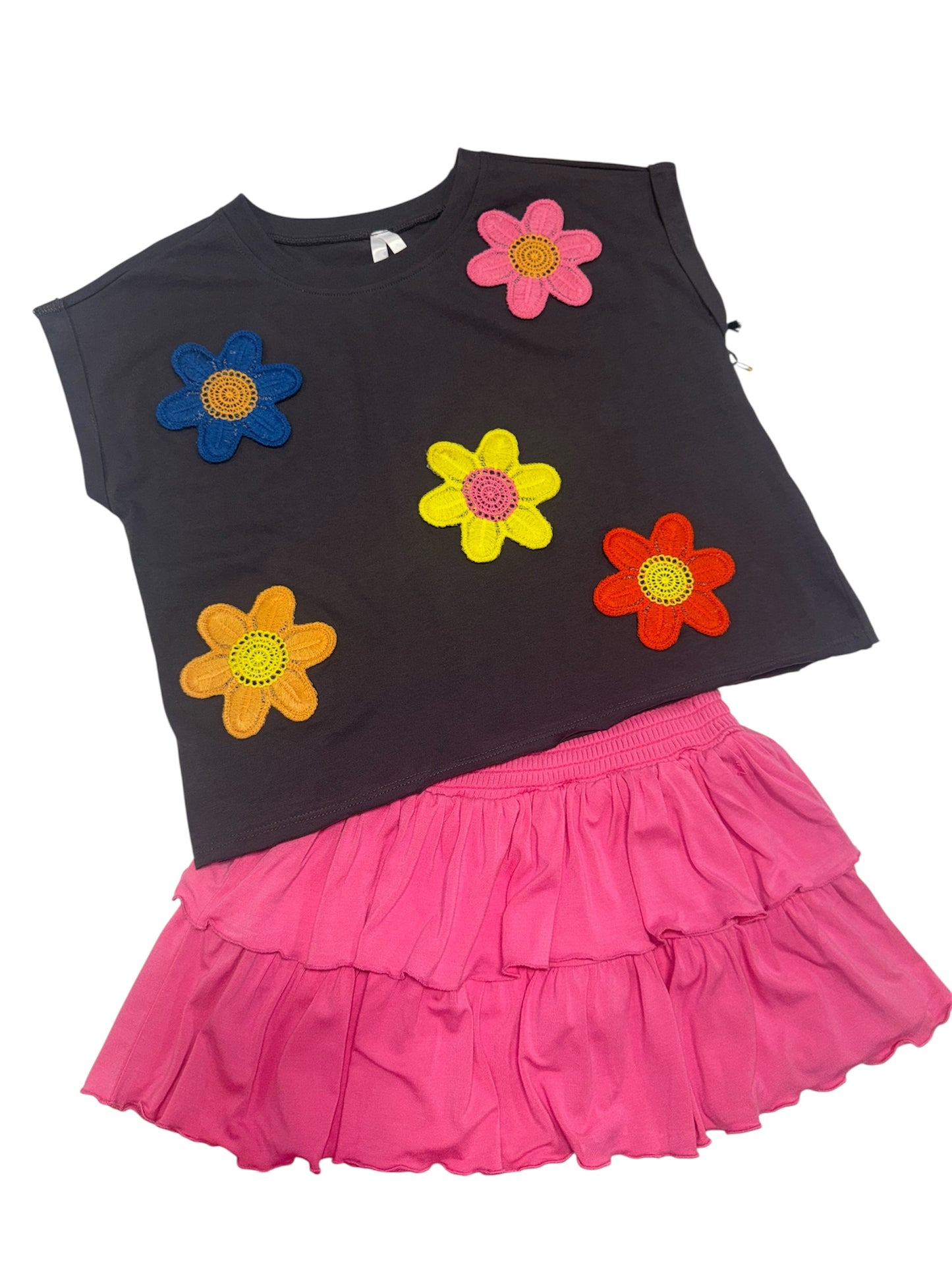 Crochet Flowers Sleeveless Shirt