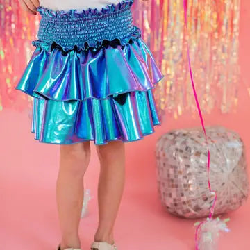 Ollie Jay Ruffle Skort Aqua Lame'