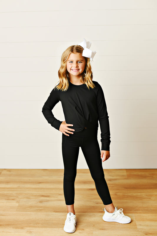 Swoon Activewear Black Knot Top