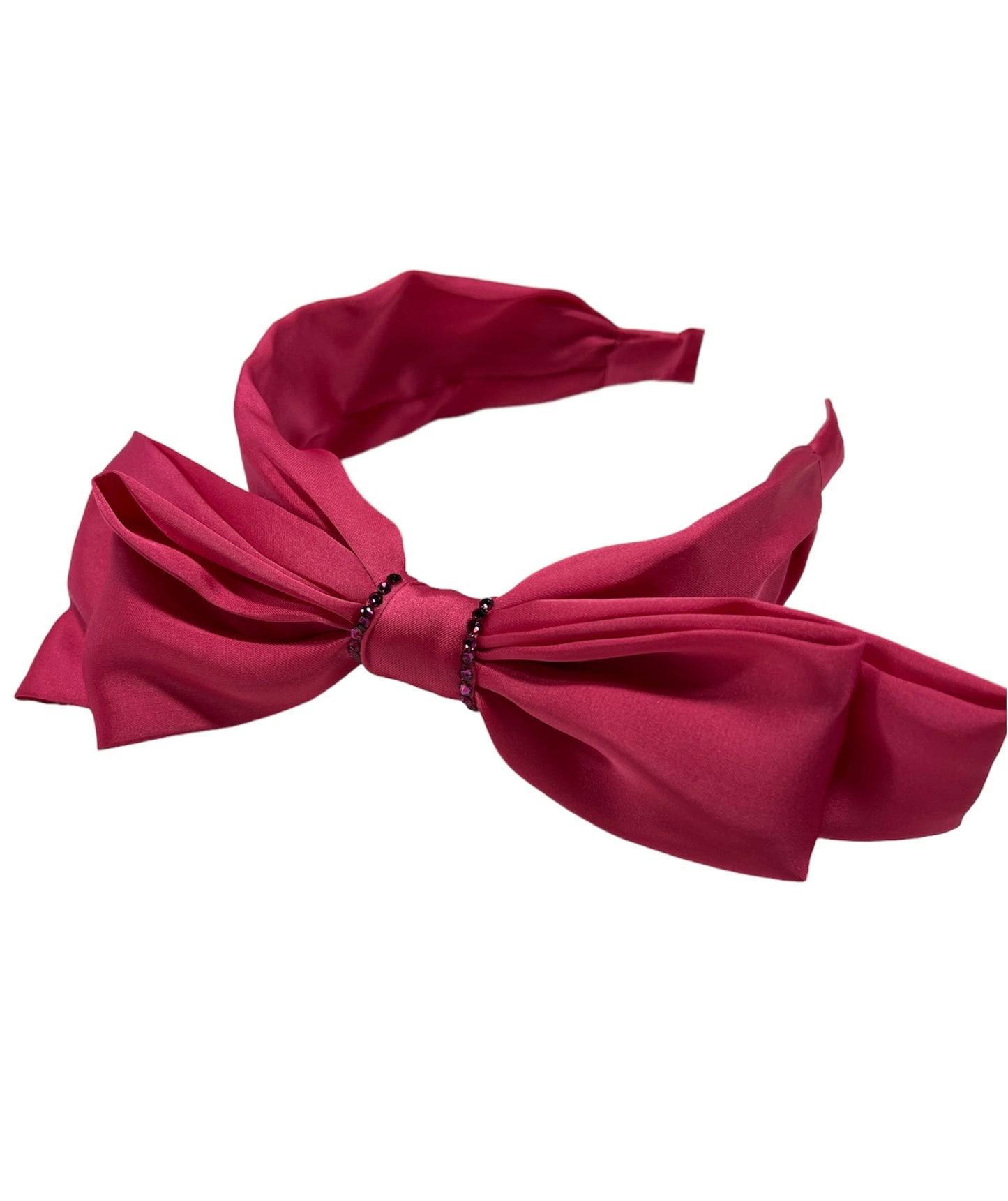 Large Satin Crystallized Bow Headband