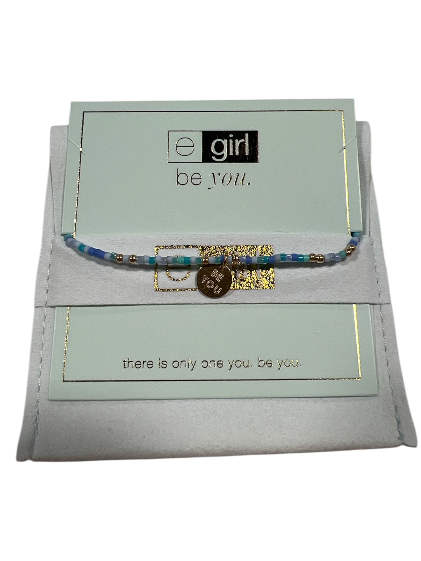 Egirl Be You Hope Unwritten " Man, I Teal Like A Woman" Bracelet W/ Gold Disc