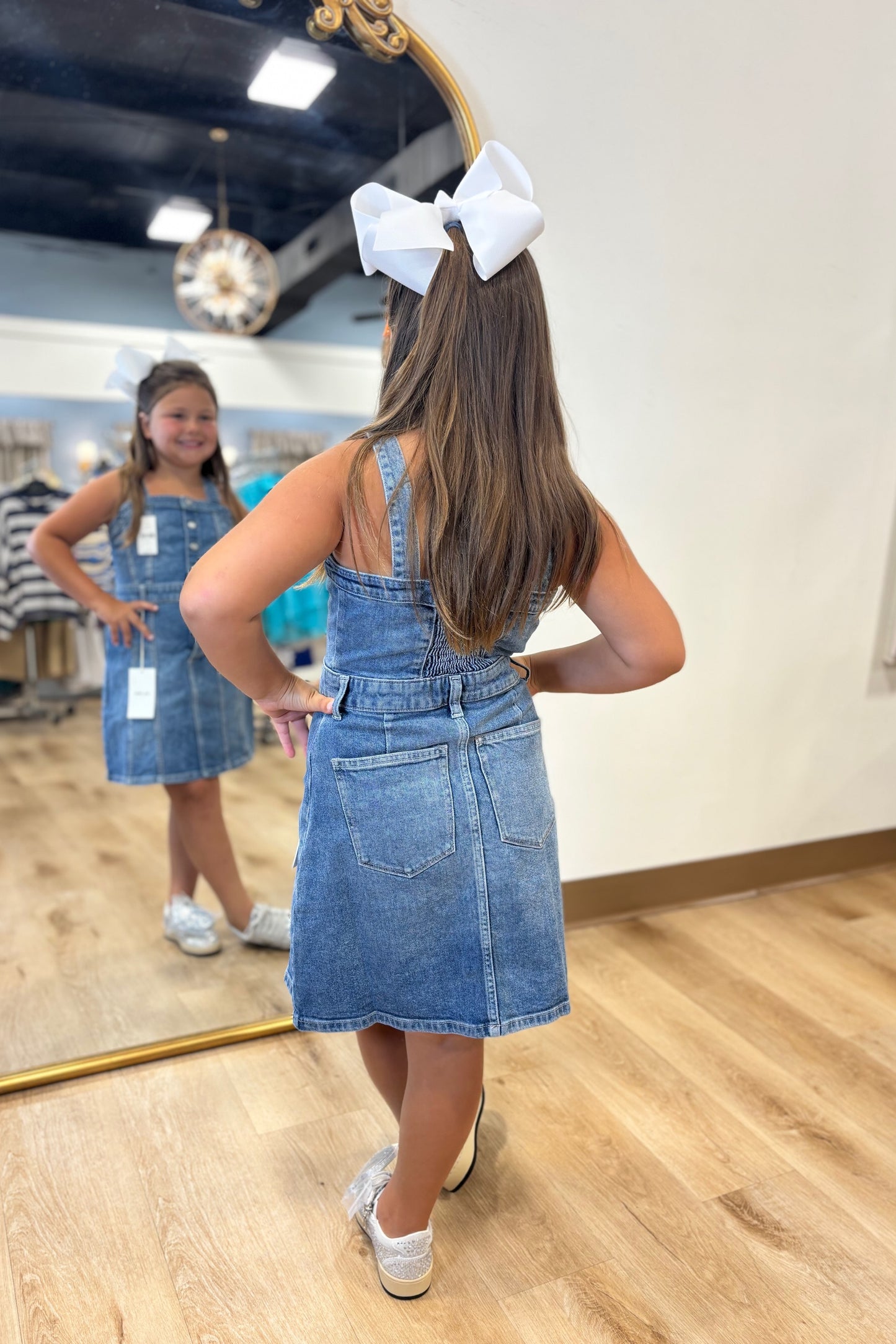 DL1961 Girl's Trucker Mini Dress meadow lake