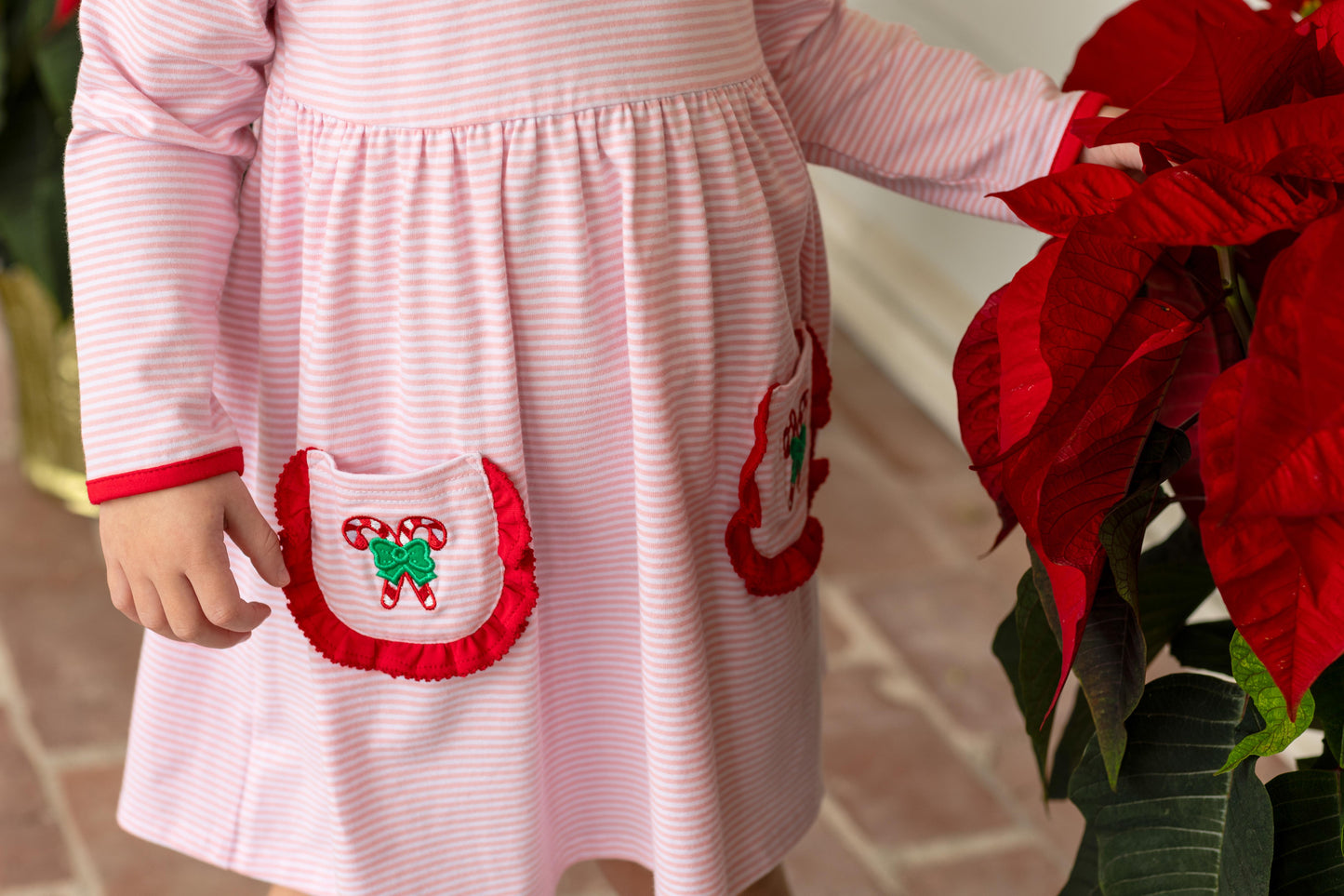 TSK Candy Cane Embroidery Dress