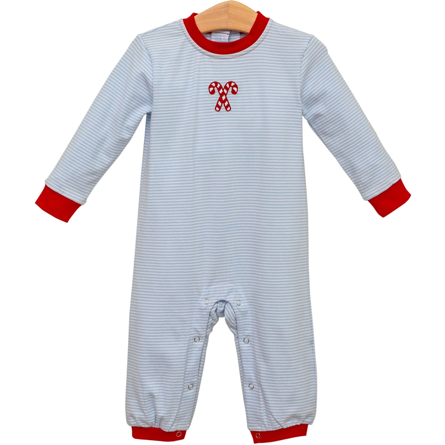 TSK Candy Cane Embroidery Romper