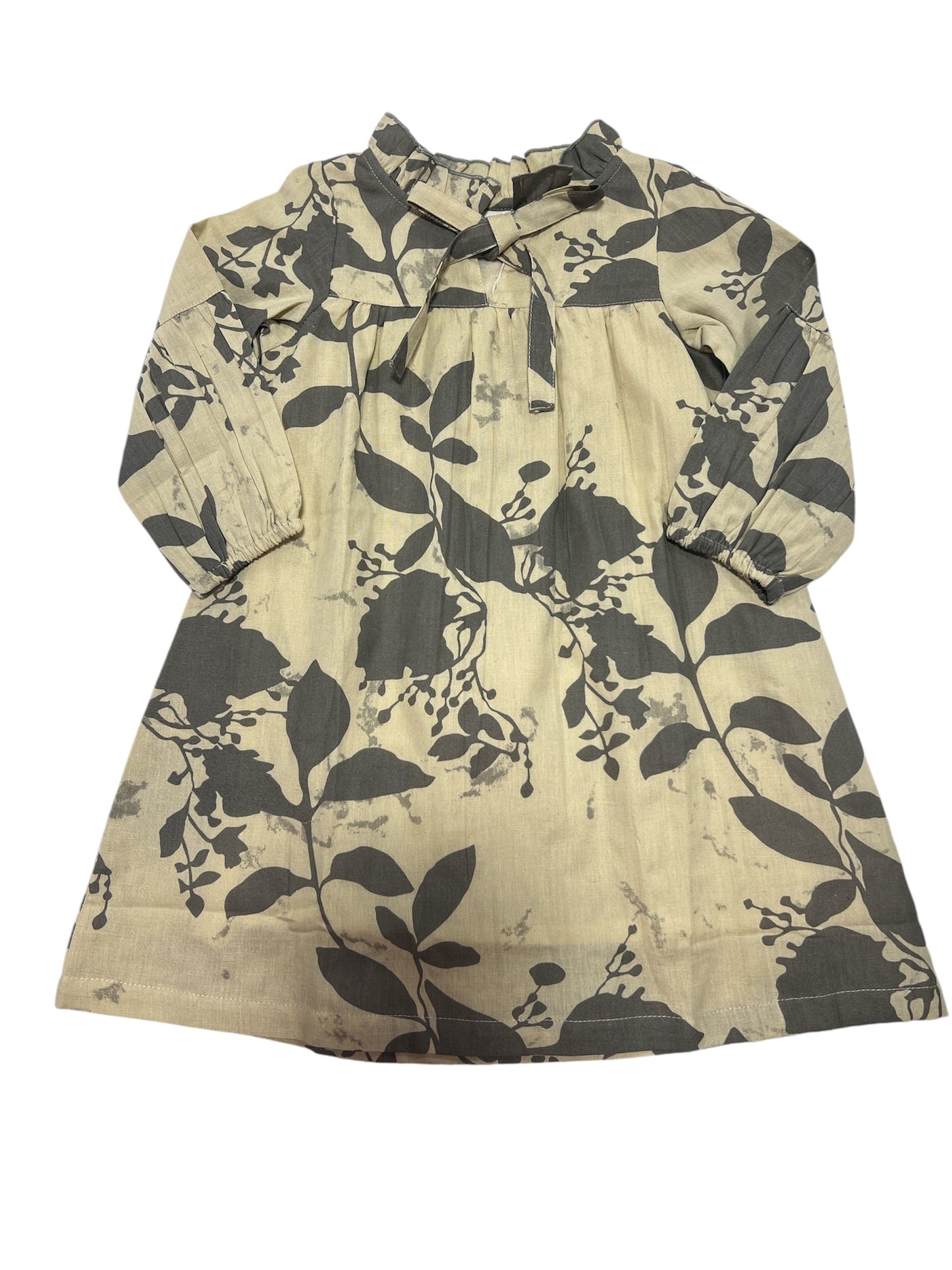 Heather Floral LS Tie Dress