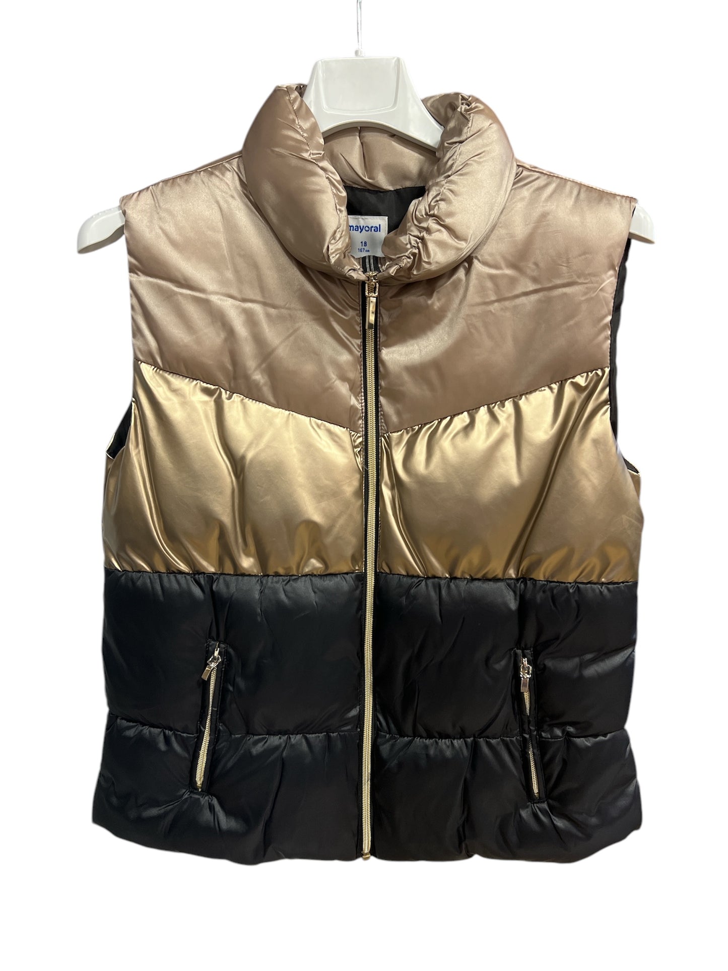 Black/Gold Puffer Vest