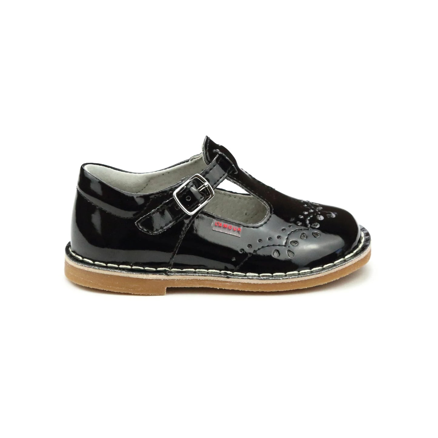Ruthie Stitched Mary Jane Patent Black