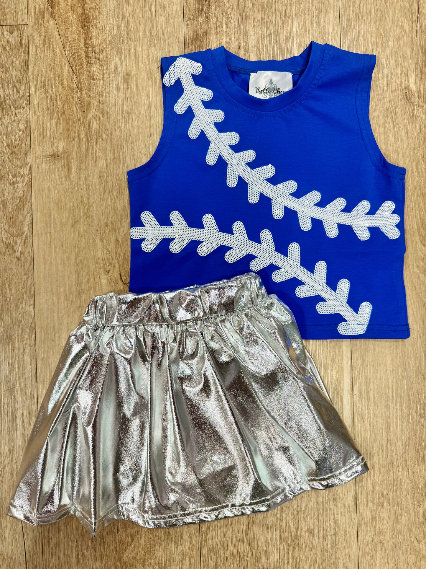 Belle Cher Baseball Royal Blue Sequin Tank