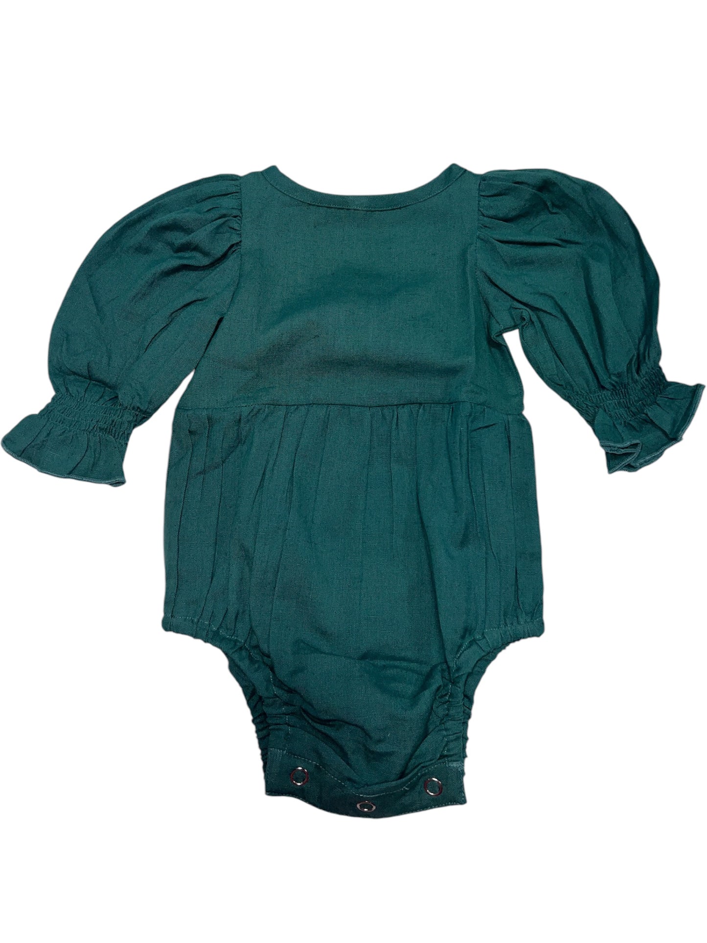 Teal Ruffle LS Bubble