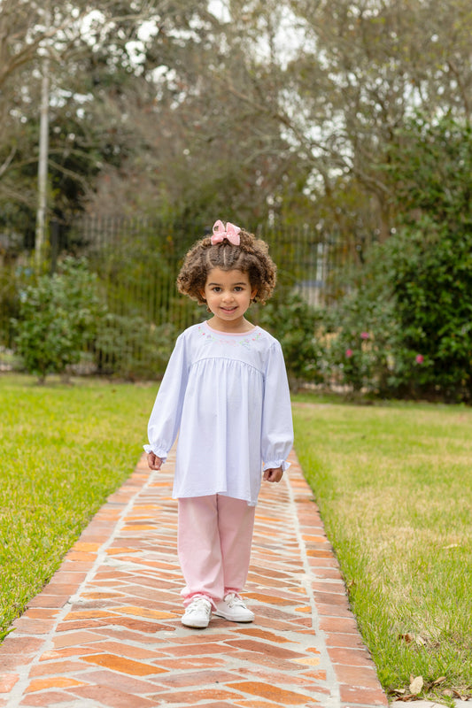 Trotter Street Kids Floral Embroidery Pants Set