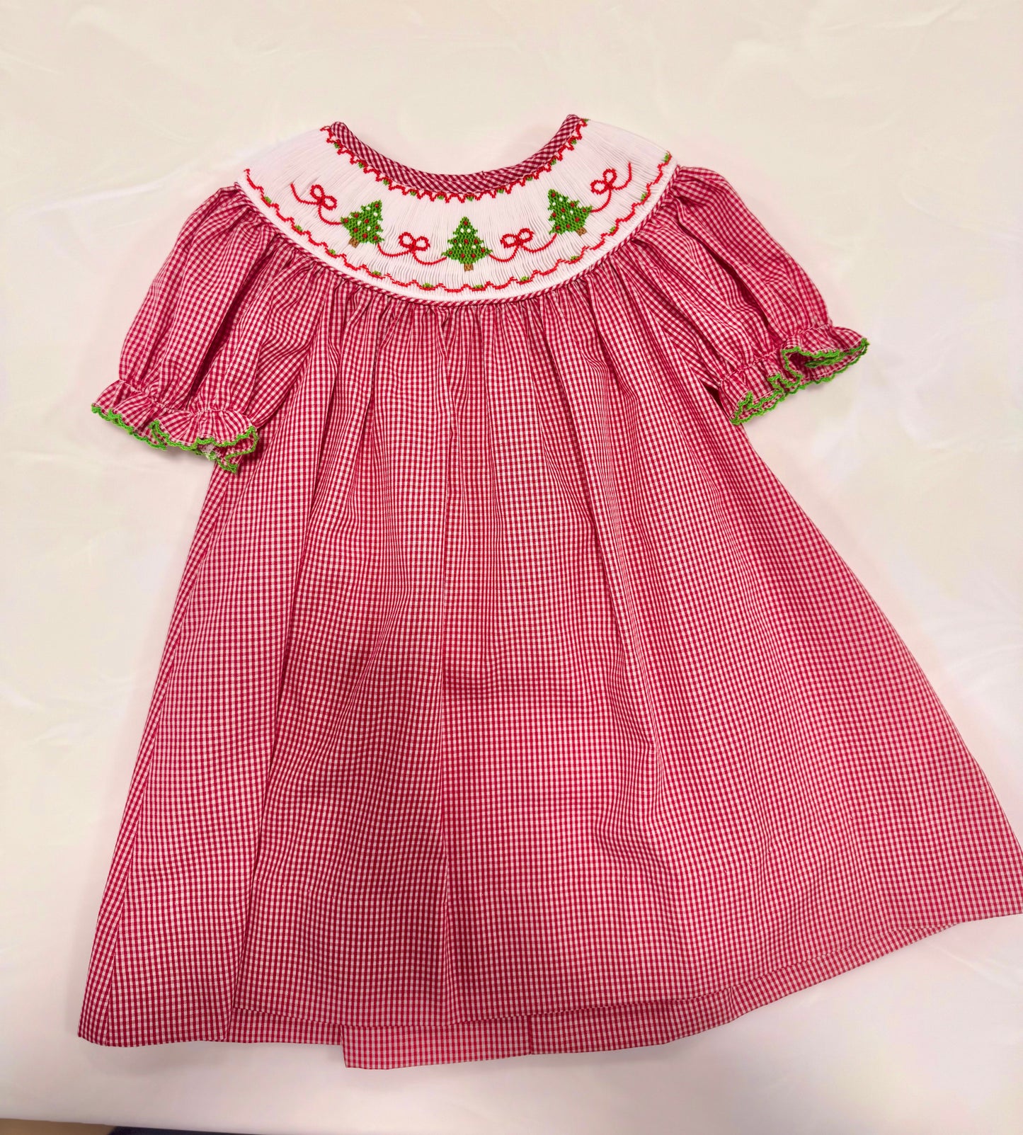 Petit Bebe Red Gingham Bishop Christmas Tree w/Bows