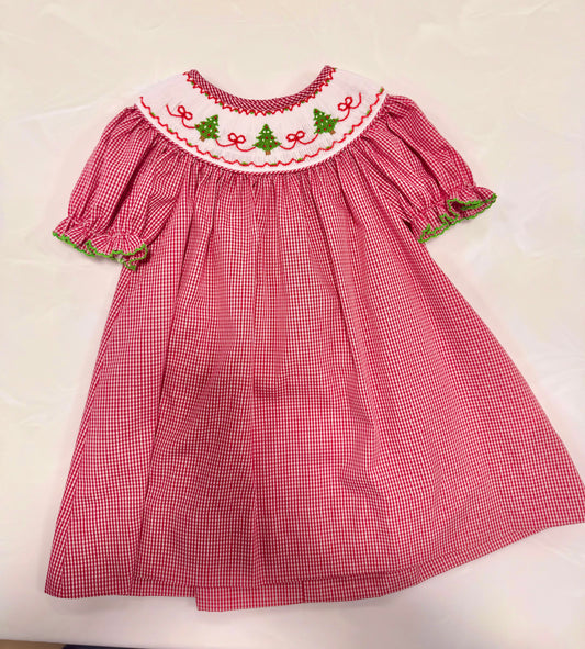 Petit Bebe Red Gingham Bishop Christmas Tree w/Bows