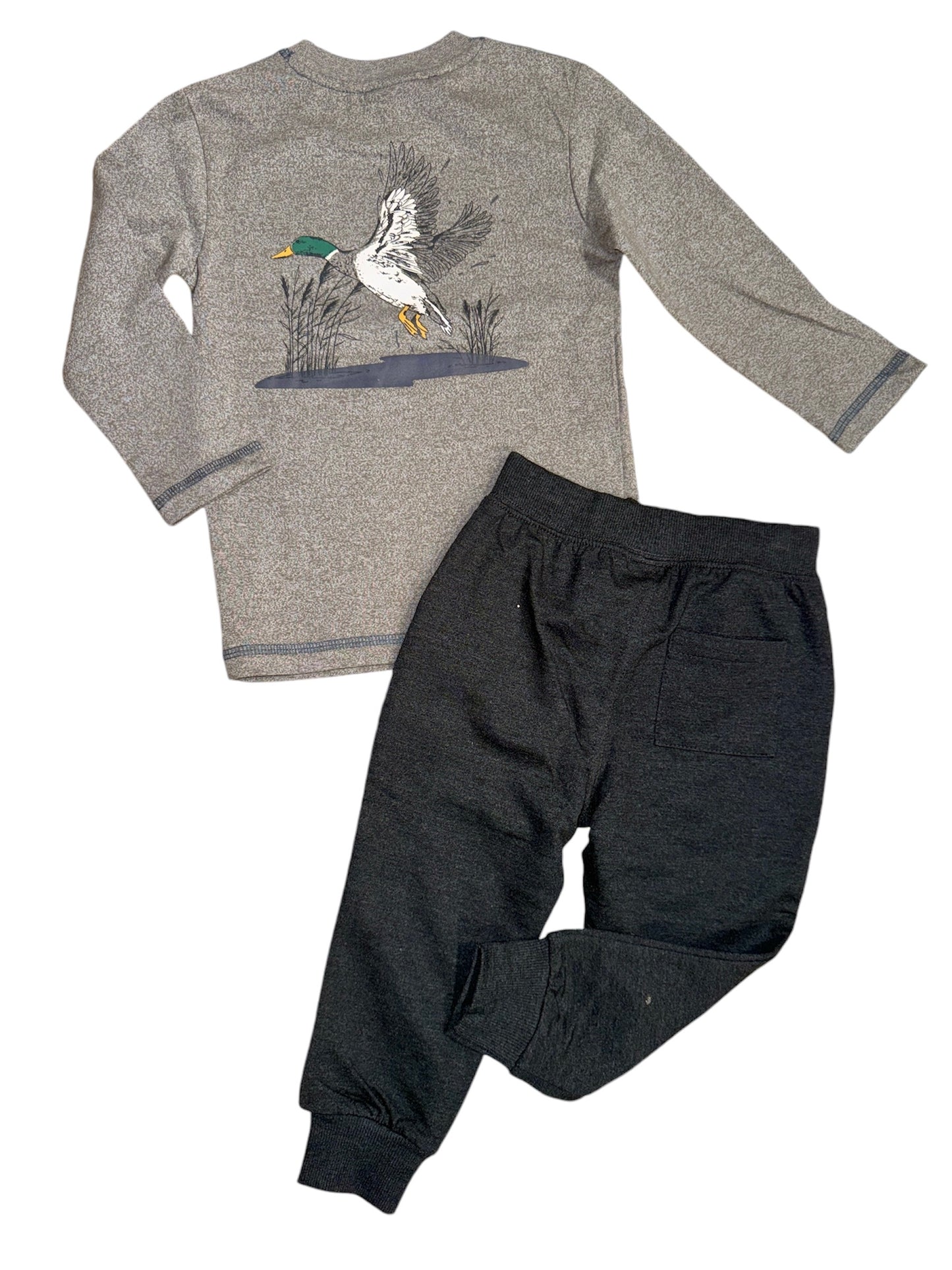 Boys Charcoal Terry Pant W/ Cuff