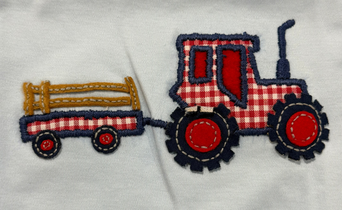 Squiggles Farm Tour Red Plaid Tractor LS Coverall