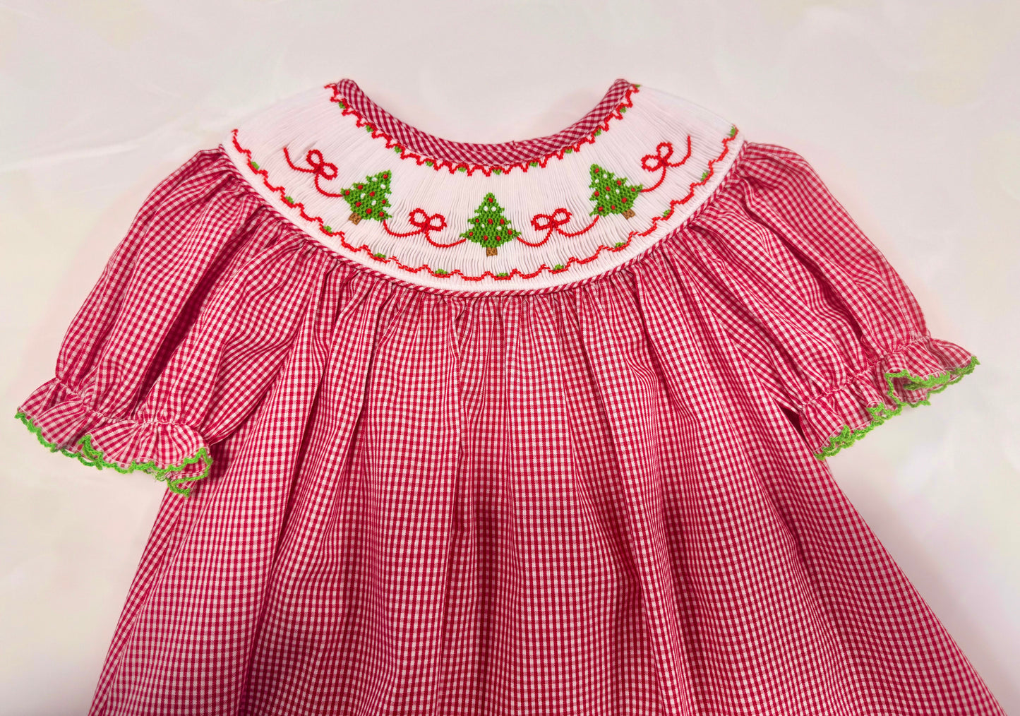 Petit Bebe Red Gingham Bishop Christmas Tree w/Bows