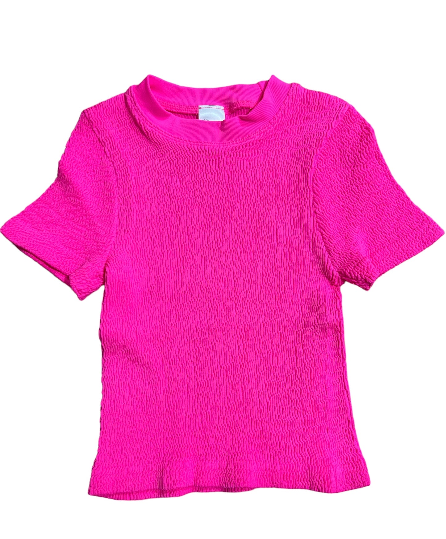 Neon Pink Smocked Shirt