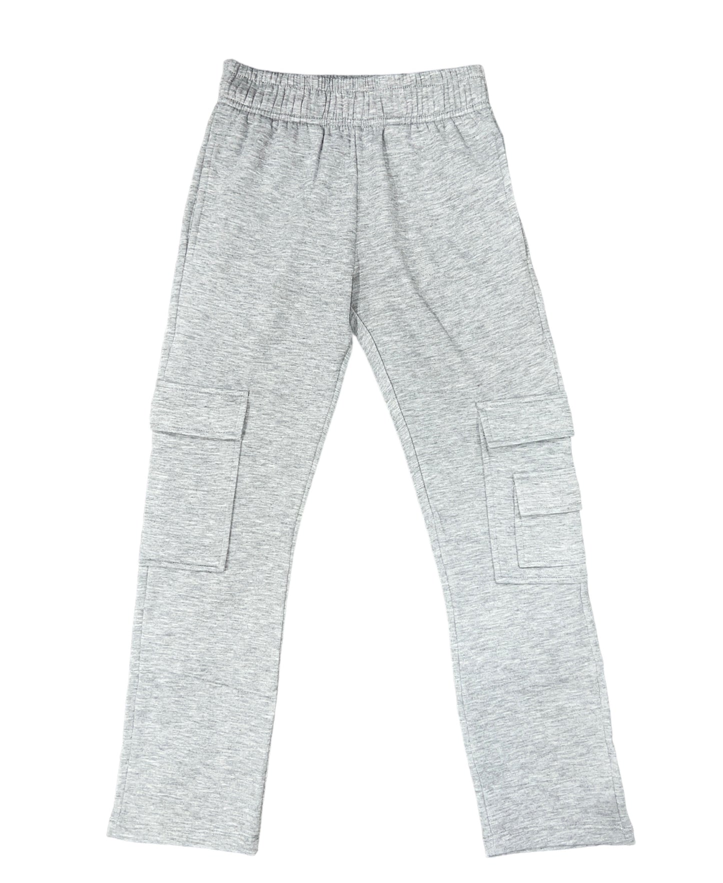 Heather Grey Cargo Pocket Straight Leg Sweatpants