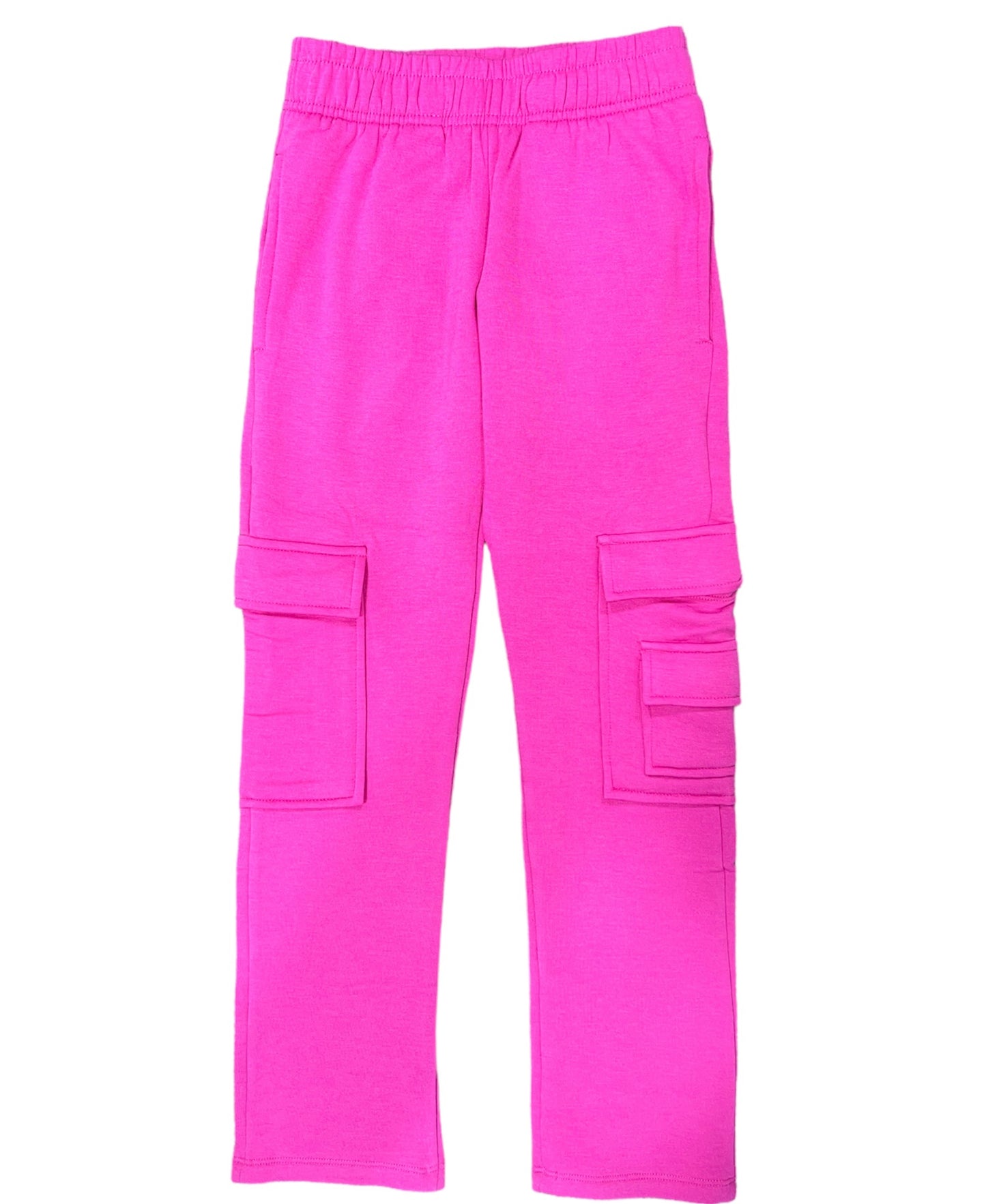 Fuchsia Cargo Pocket Straight Leg Sweatpants