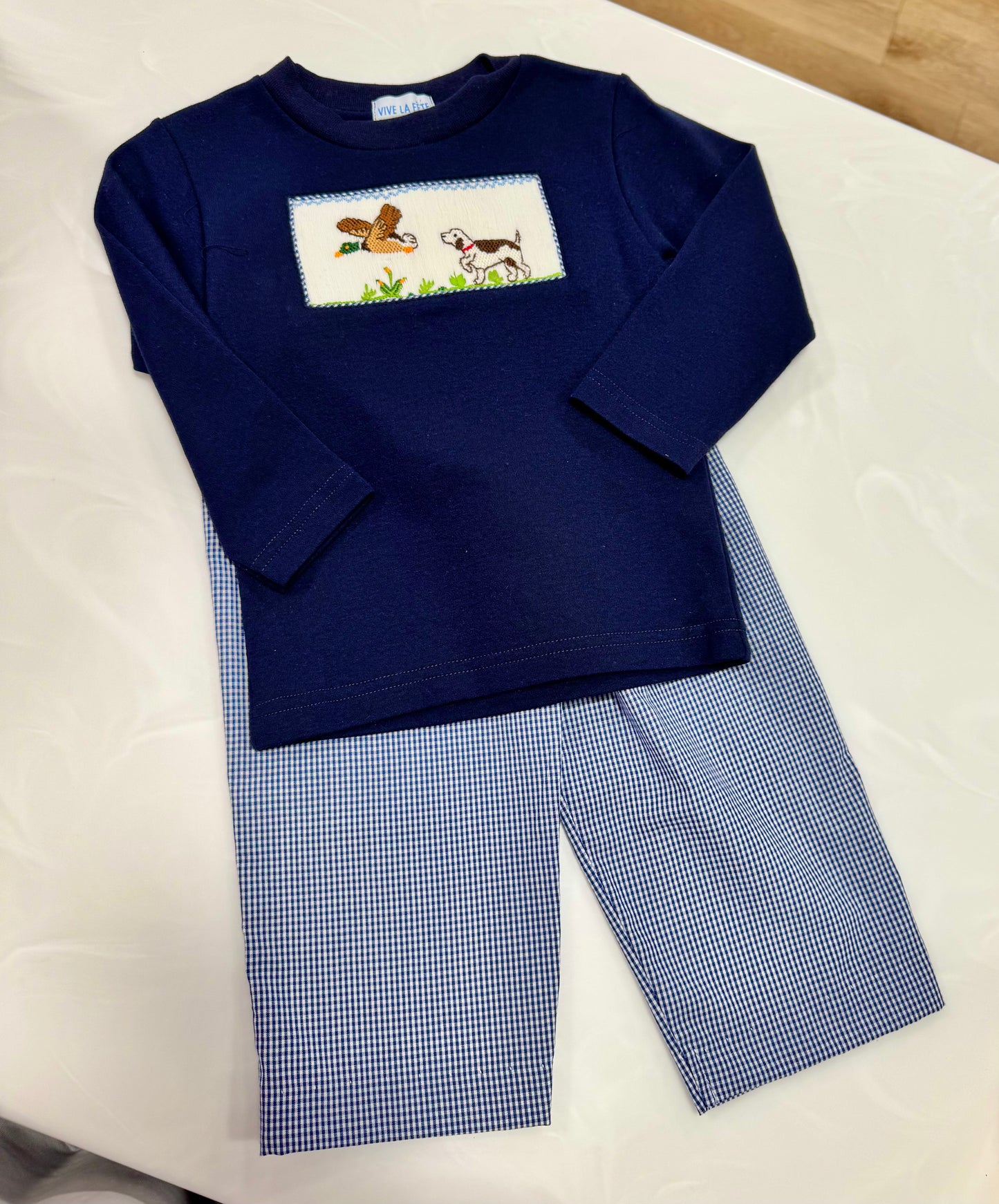 MORNING HUNT SMOCKED SET