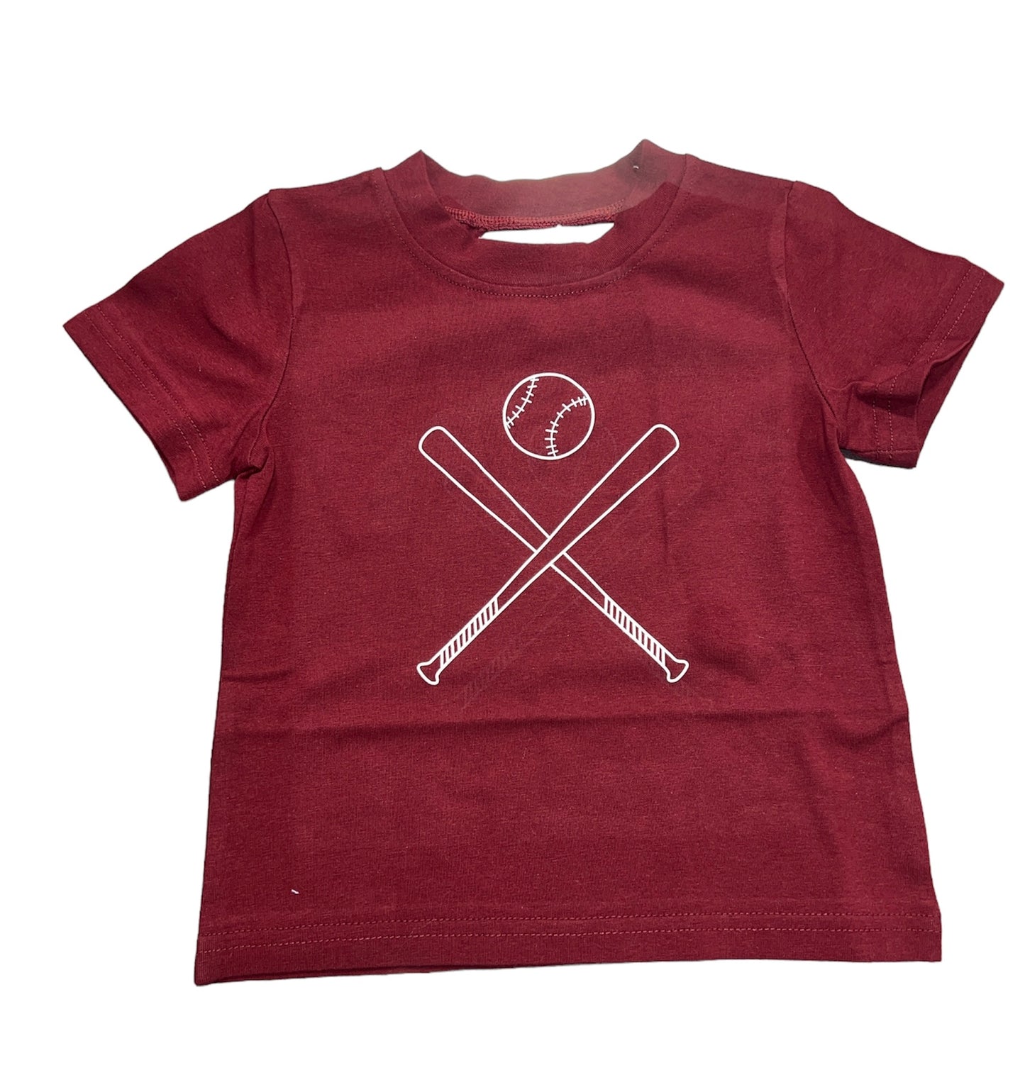 Maroon/White Baseball Bat Tee