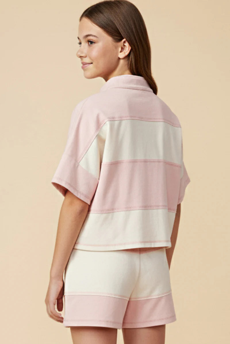 Hayden Girl Color Block Two Piece Set - Pink
