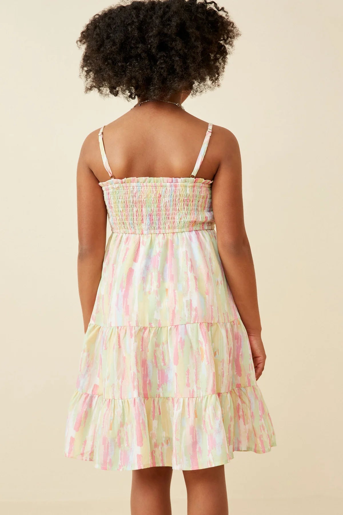Hayden Girl Pastel Watercolor Smocked Sun Dress